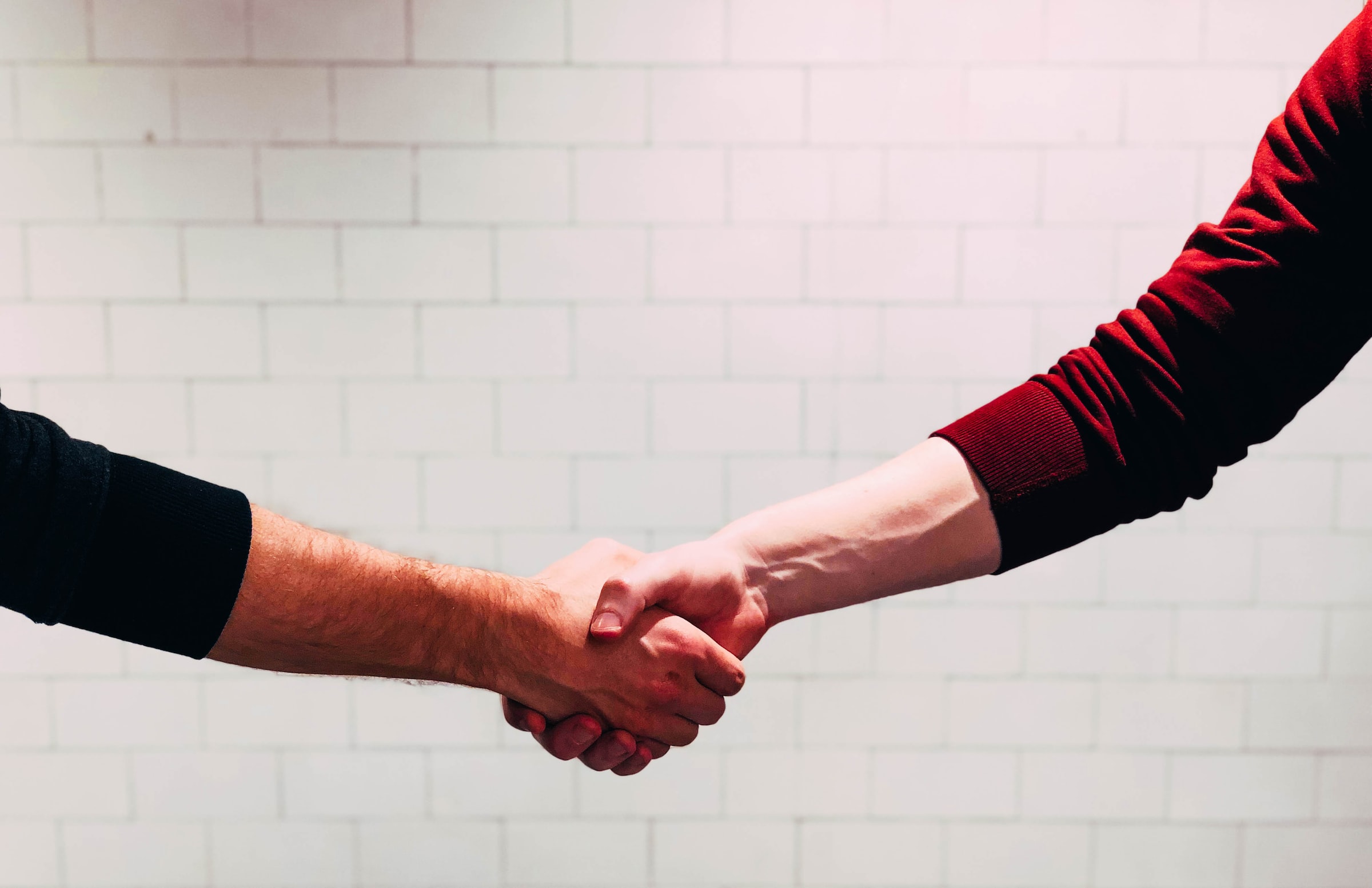 Shaking hands in a business deal